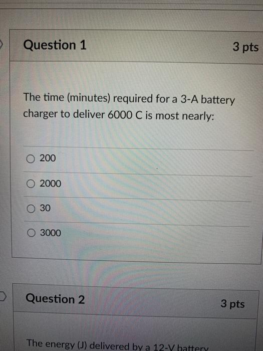 Solved > Question 1 3 pts The time (minutes) required for a | Chegg.com