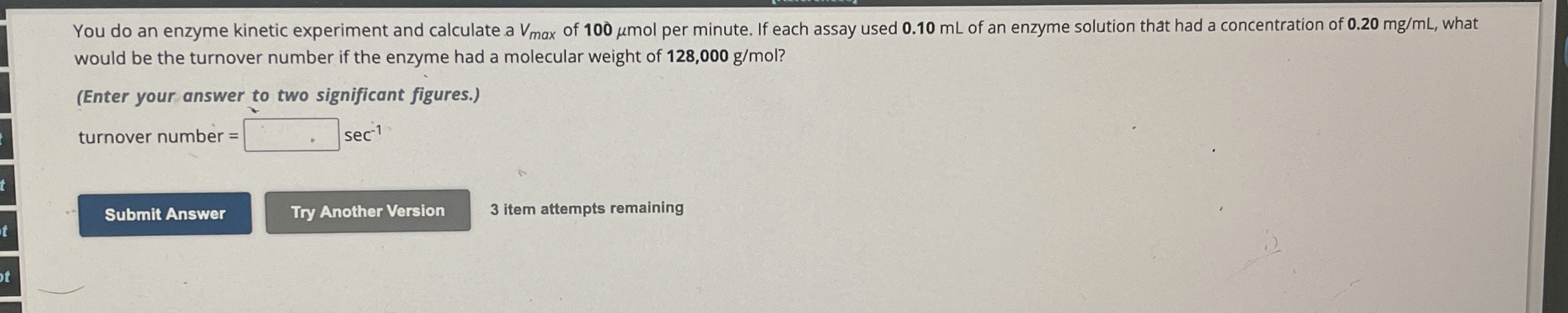 Solved You do an enzyme kinetic experiment and calculate a | Chegg.com