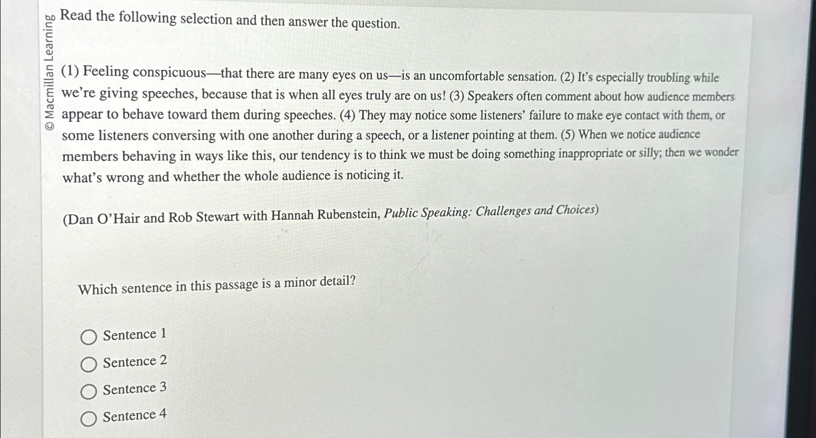 Solved Read the following selection and then answer the | Chegg.com
