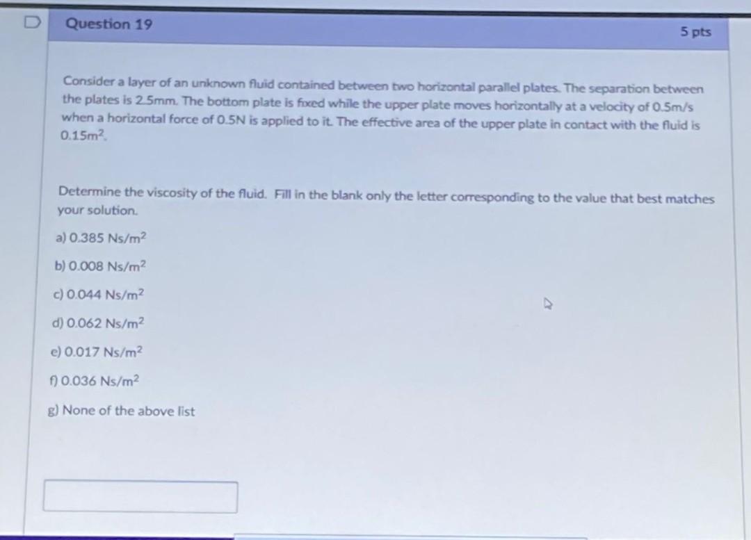 Solved Question 19 5 pts Consider a layer of an unknown | Chegg.com