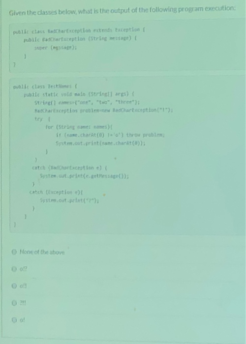 Output 5 Classes Solved Given the classes below, what is the output of the | Chegg.com