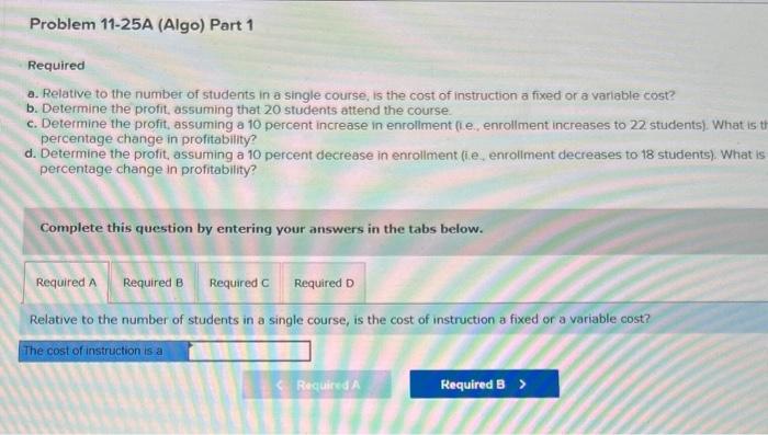 Solved Required Information Problem 11-25A (Algo) Effects Of | Chegg.com