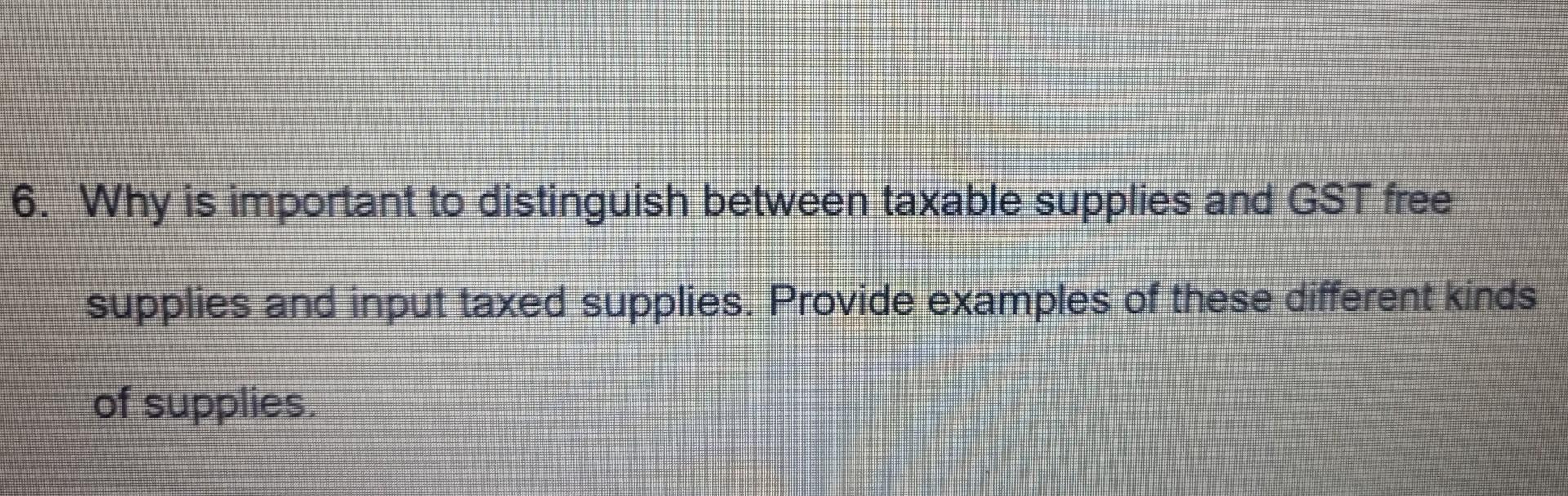 Gst Free Supplies