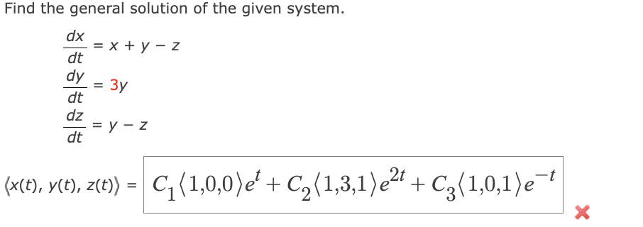 Solved Find the general solution of ﻿the given | Chegg.com