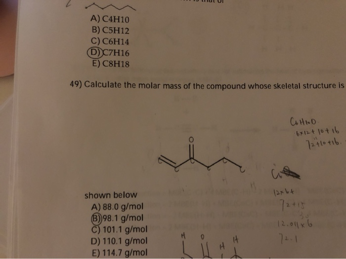 Solved JlllUI A) C4H10 B) C5H12 C) C6H14 D) C7H16 E) C8H18