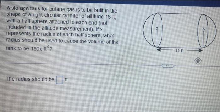 Solved A storage tank for butane gas is to be built in the | Chegg.com