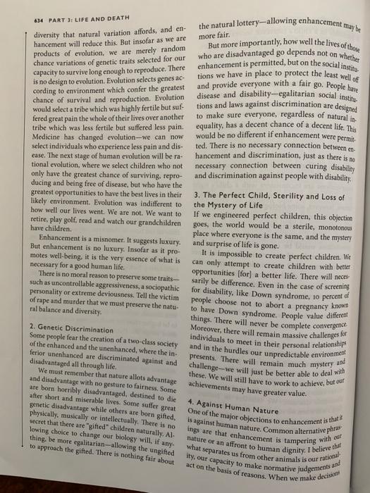 more fair. designed 634 PART 3: LIFE AND DEATH the natural lottery-allowing enhancement may be diversity that natural variati