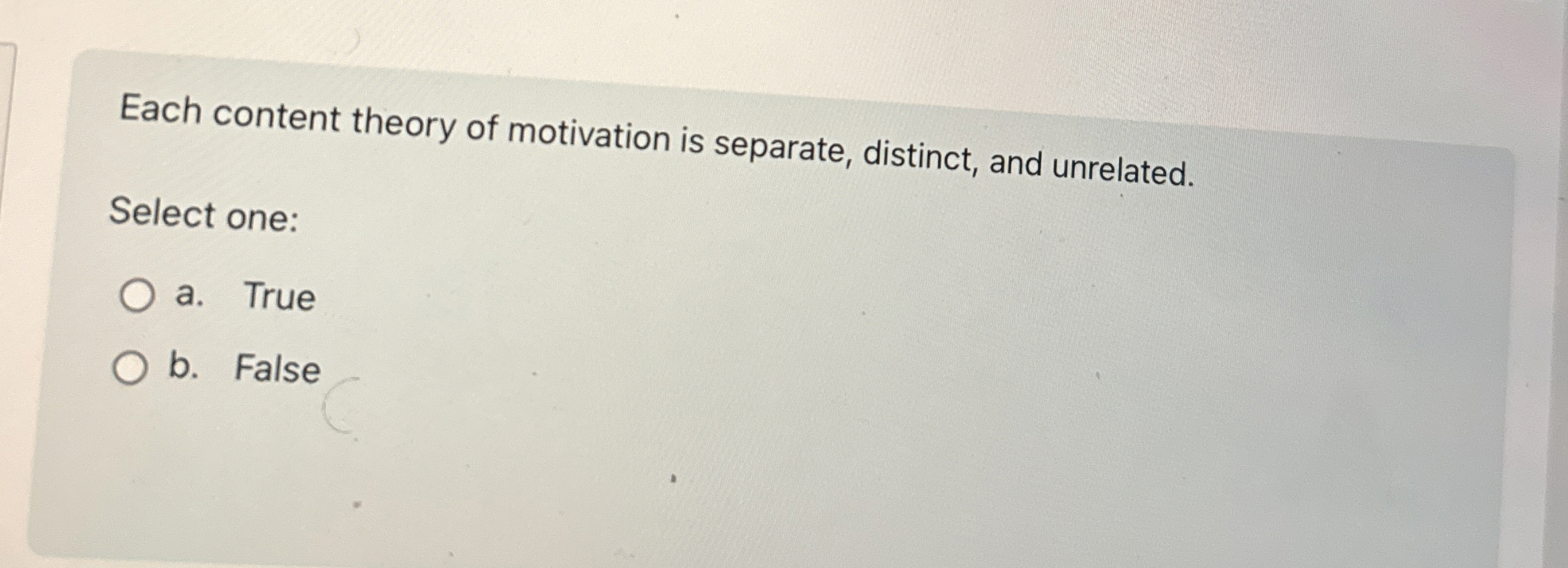 Solved Each content theory of motivation is separate, | Chegg.com