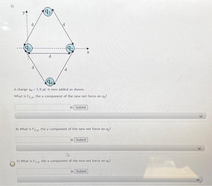 Three Charges Q1 7 5μc Q2 −3 3μc And Q3 3 9μc Are