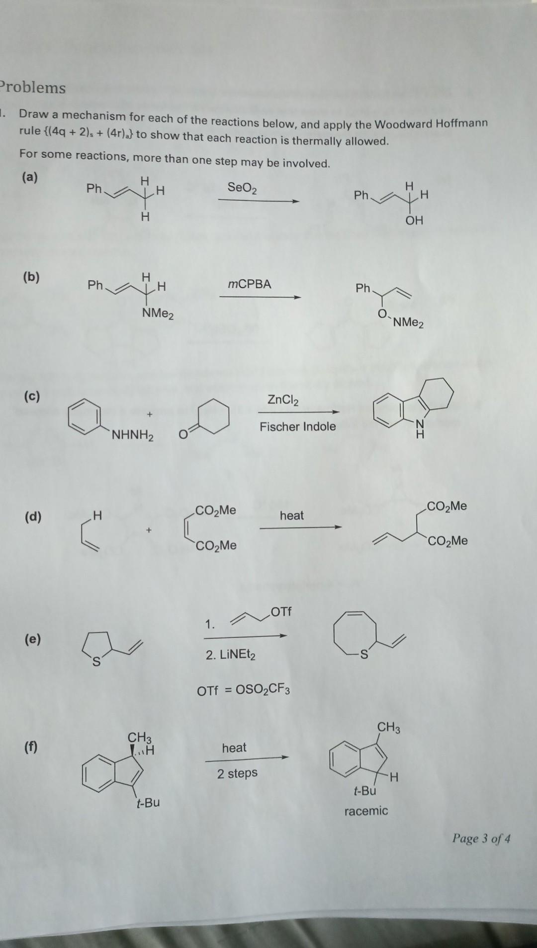 Solved Draw A Mechanism For Each Of The Reactions Below And Chegg Com