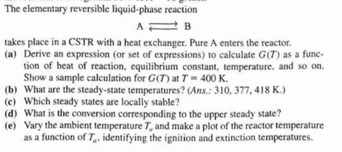 Solved The Elementary Reversible Liquid-phase Reaction AB | Chegg.com