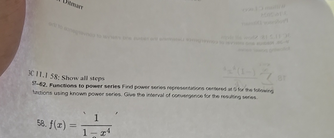 Solved 3C 11.158: Show all steps57-62. ﻿Functions to power | Chegg.com
