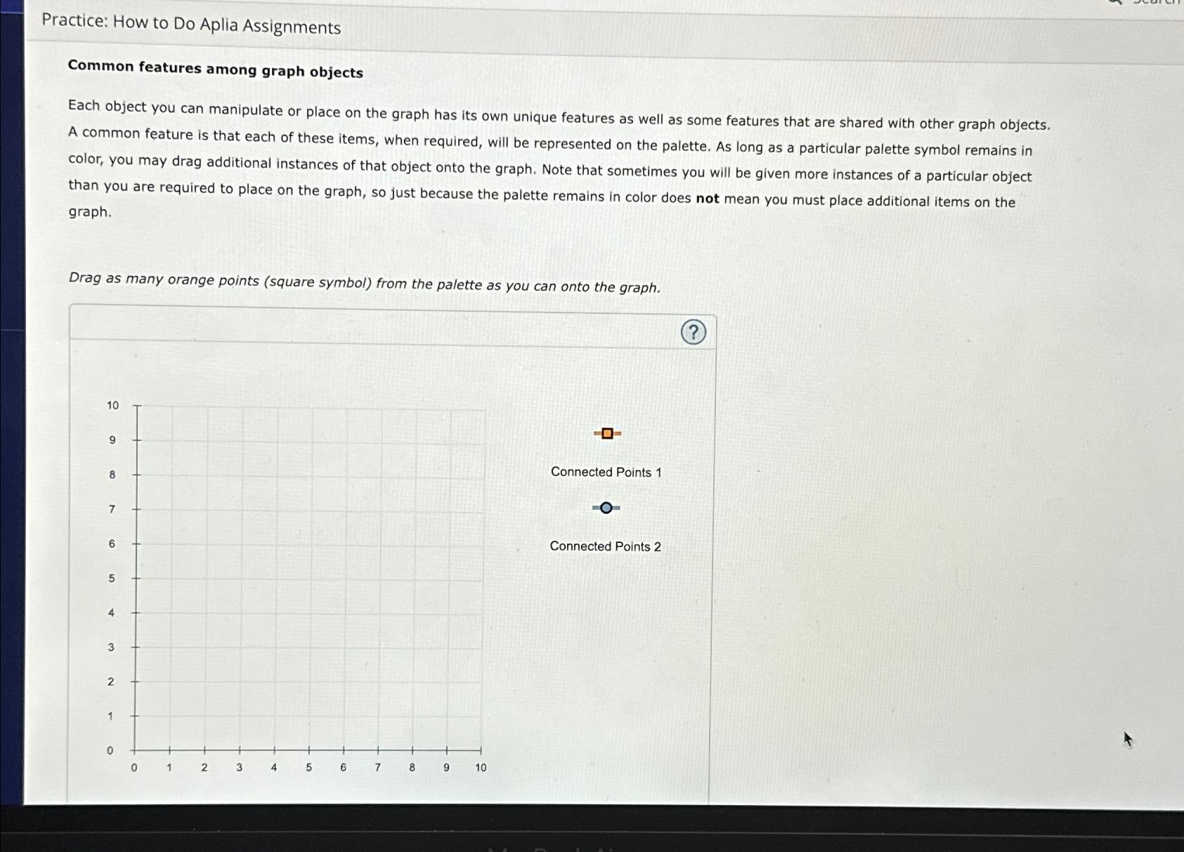 how to do aplia assignments the graph input tool