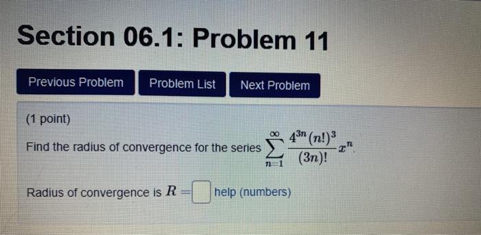 Solved Section 06.1: Problem 3 Previous Problem Problem List | Chegg.com