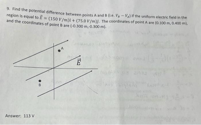 Solved 9. Find the potential difference between points A and | Chegg.com