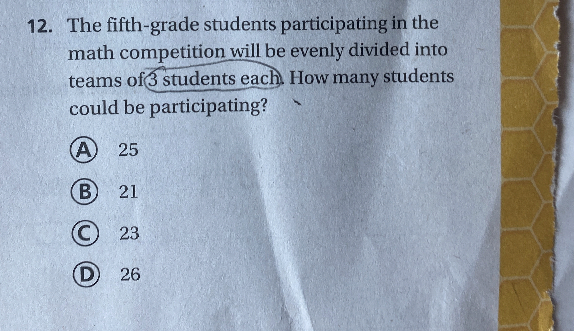 Solved The fifth-grade students participating in the math | Chegg.com