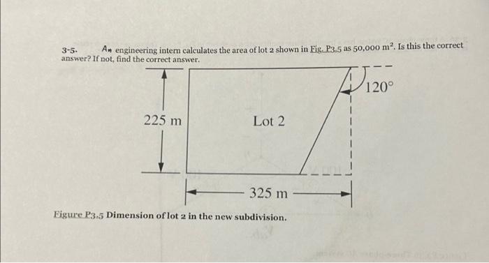 Solved An engineering intern calculates the area of lot 2 | Chegg.com