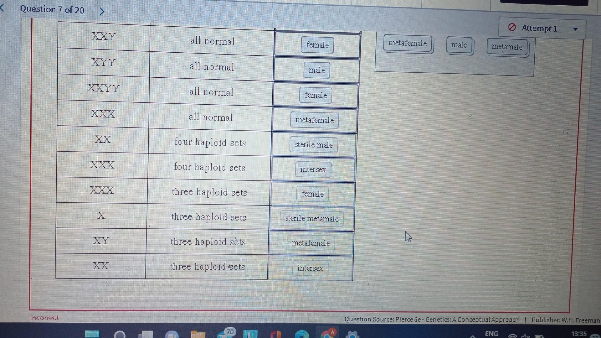 Solved Begin{tabular}{ C C C C C C } Hline Sex Chromosomes