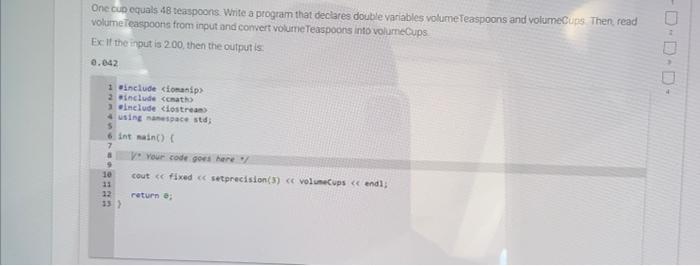 solved-one-cup-equals-48-teaspoons-write-a-program-that-chegg