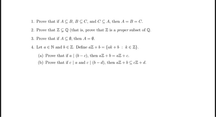 Solved 1 Prove That If Acb c And C C A Then A B Chegg Com