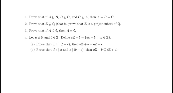 1 Prove That If Acb c And C C A Then A B C Chegg Com