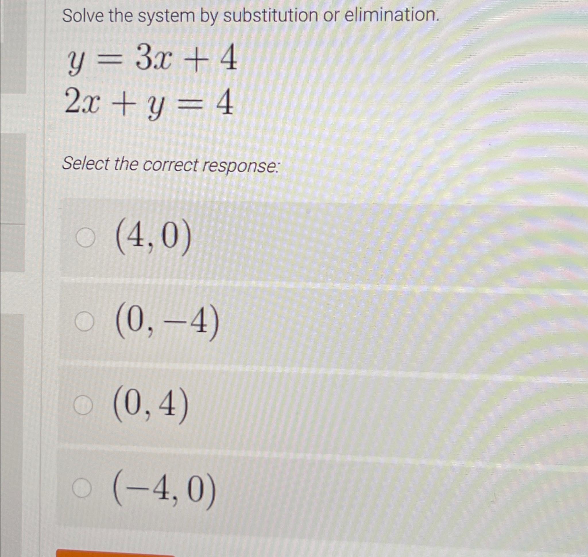 Solved Solve the system by substitution or | Chegg.com