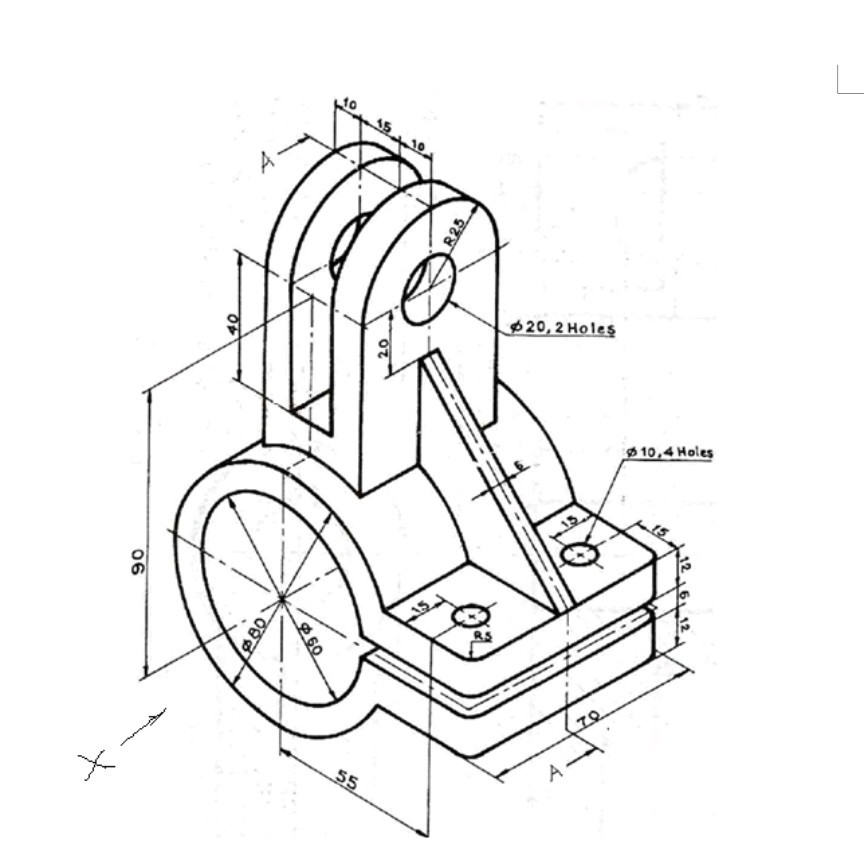 Solved Draw all views for the Figure shown below using | Chegg.com