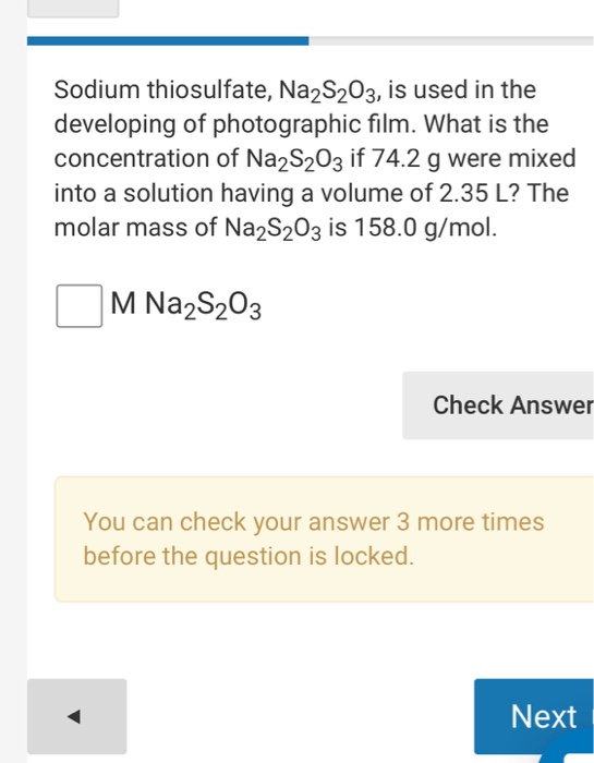 Solved Sodium Thiosulfate, Na2S2O3, Is Used In The Develo