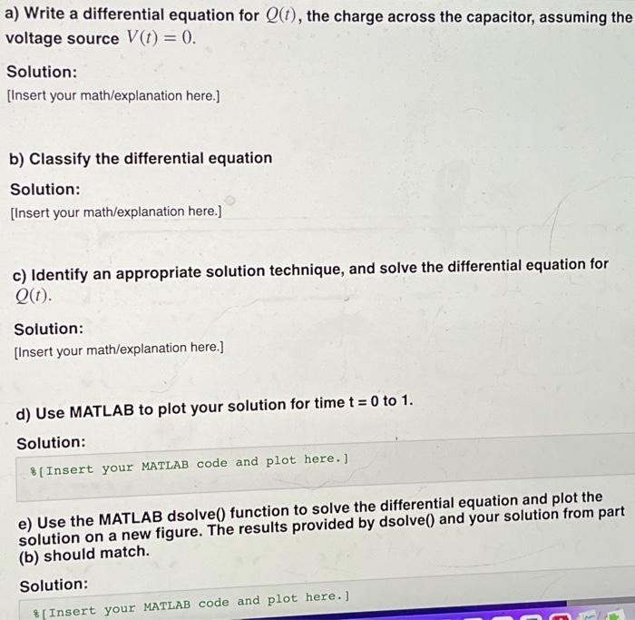 Solved Problem 2: Consider the RLC circuit shown below, | Chegg.com