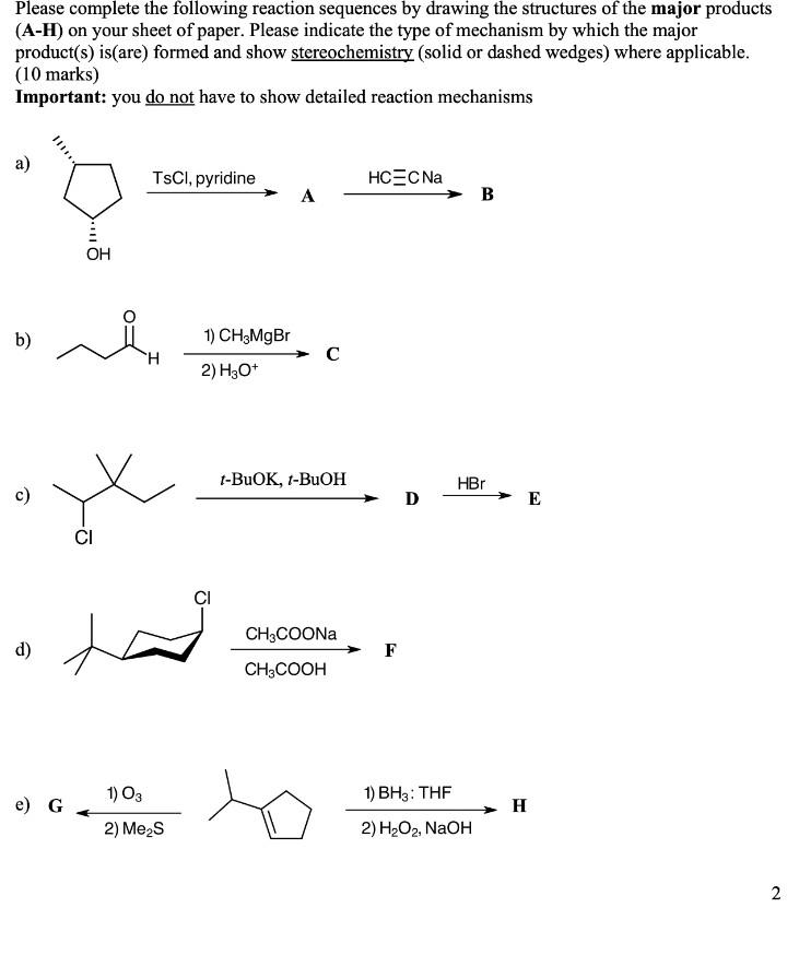 Solved Please complete the following reaction sequences by | Chegg.com
