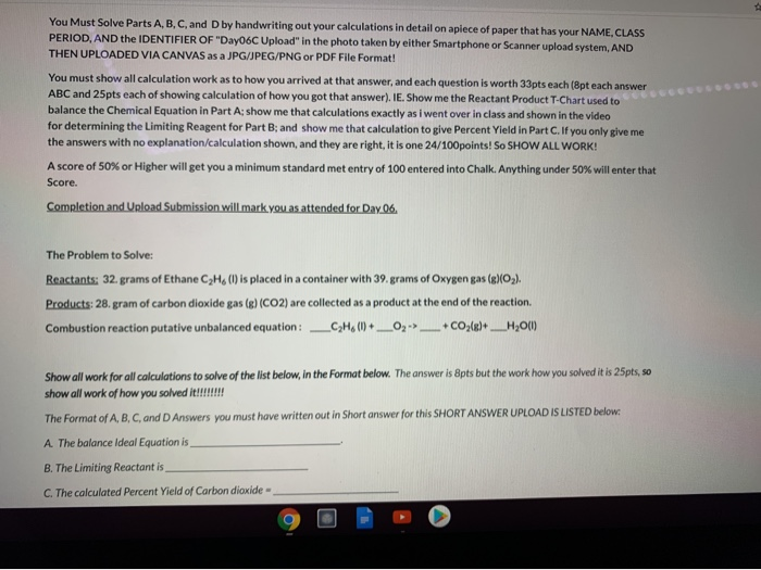 Solved You Must Solve Parts A, B, C, and D by handwriting