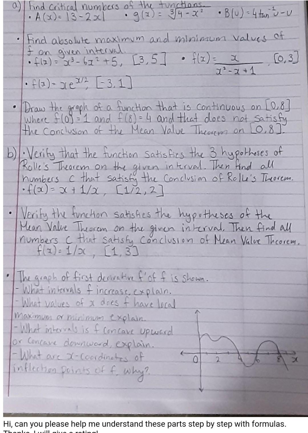 A Kind Critical Numbers Of The Functions Chegg Com