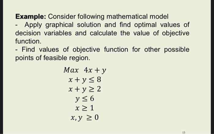 Solved Example: Consider following mathematical model - | Chegg.com