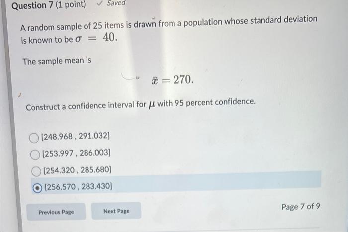 Solved A random sample of 25 items is drawn from a | Chegg.com