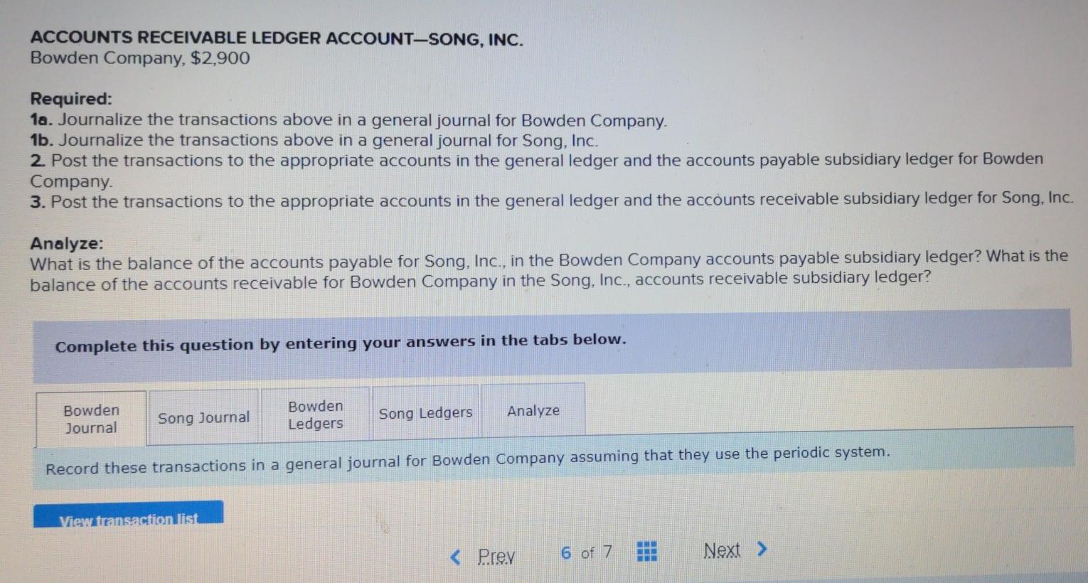 Solved Bowden Company (buyer) and Song, Inc. (seller),