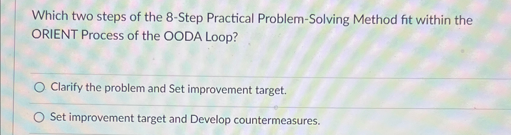 Solved Which two steps of the 8-Step Practical | Chegg.com