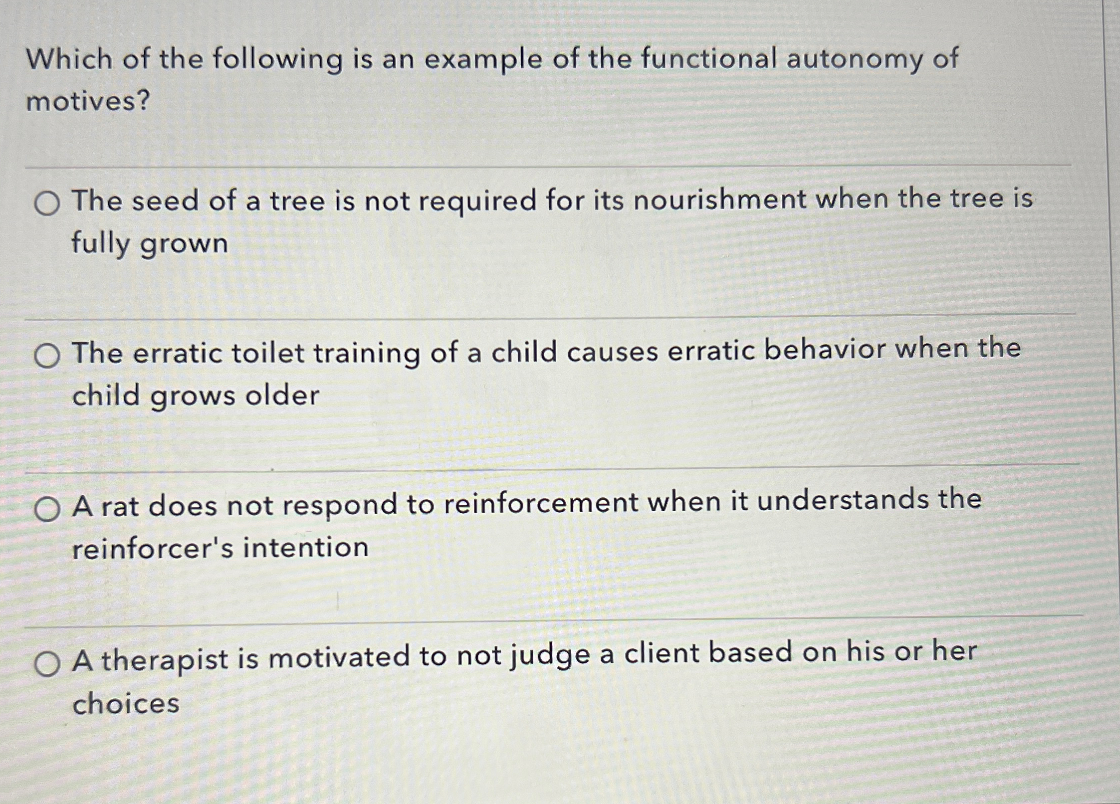 Solved Which of the following is an example of the | Chegg.com