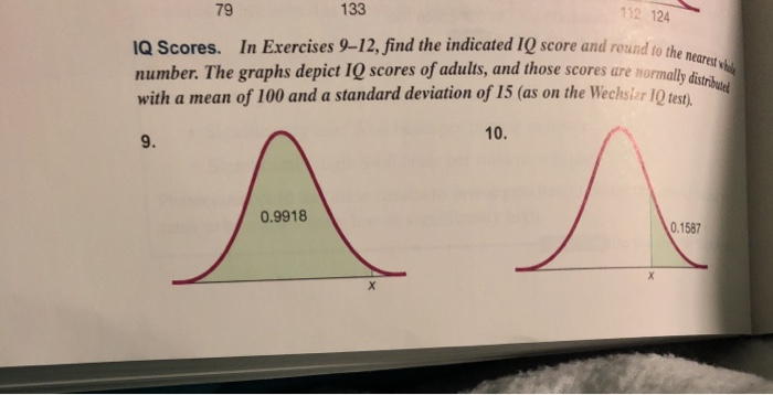 Solved 112 124 Nd Round To The Nearest She 79 133 Iq Scor