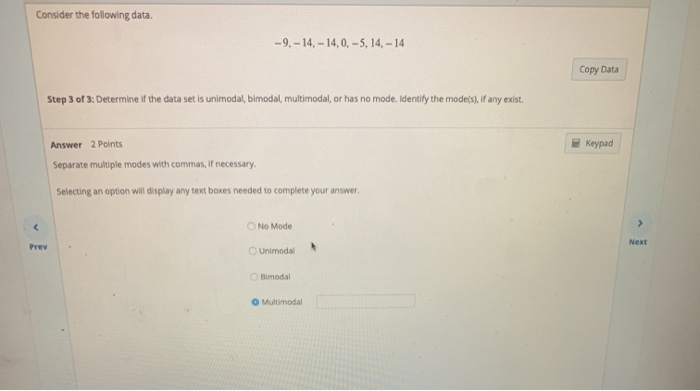 Solved Consider the following data -9,-14,-14,0,-5, 14, -14 | Chegg.com