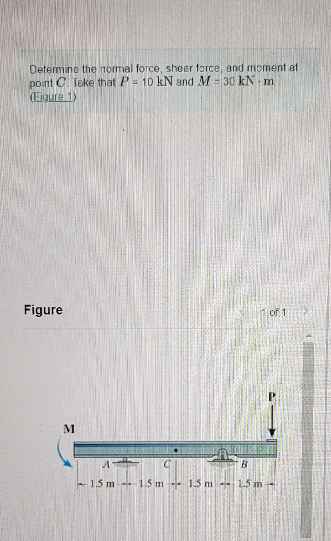 Solved Determine The Normal Force, Shear Force, And Moment | Chegg.com