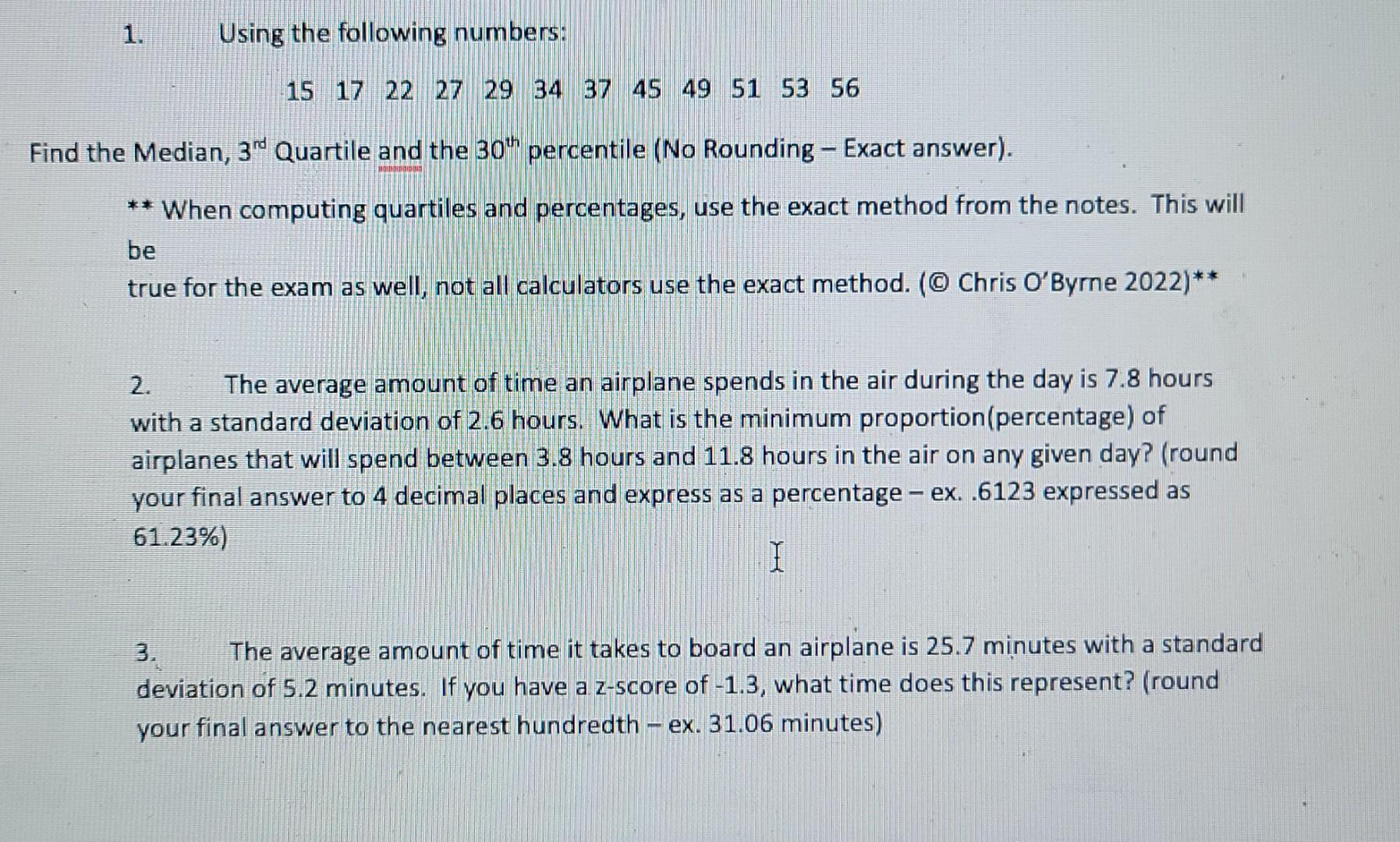 Solved 1. Using the following numbers: 15 17 22 27 29 34 37 | Chegg.com