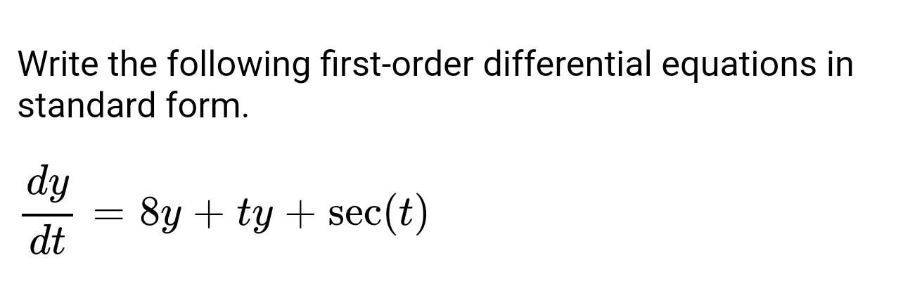 Solved Write The Following First Order Differential 4129