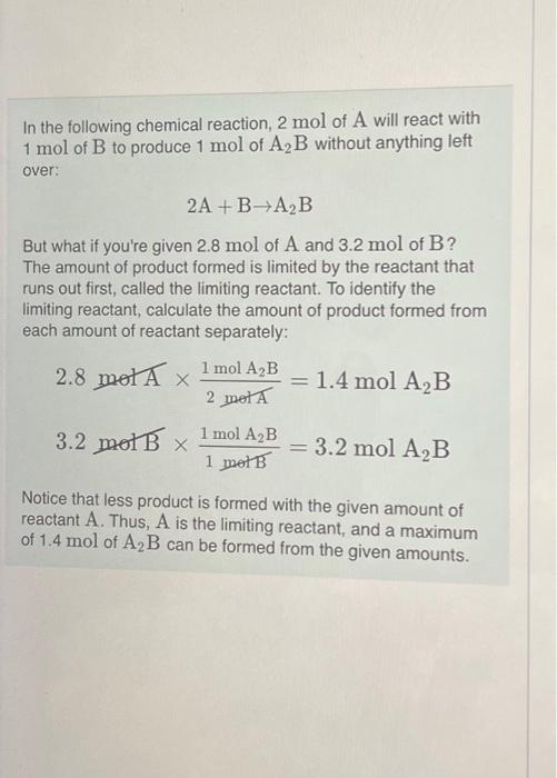 Solved In The Following Chemical Reaction 2 Mol Of A Will Chegg Com   Image