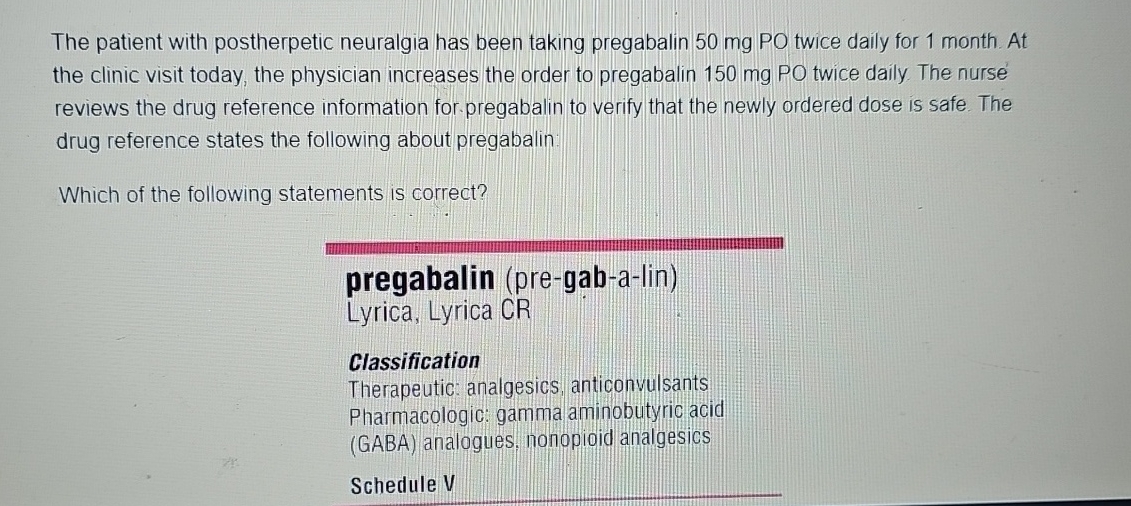 The patient with postherpetic neuralgia has been