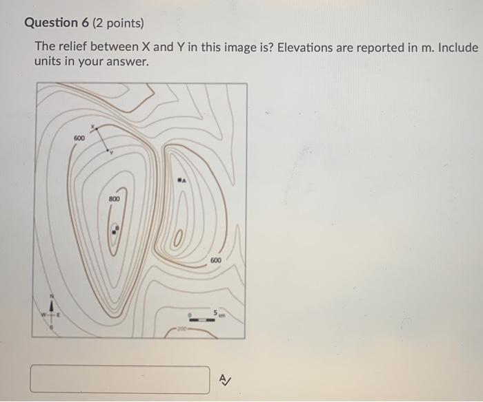 Solved Question 6 (2 points) The relief between X and Y in | Chegg.com