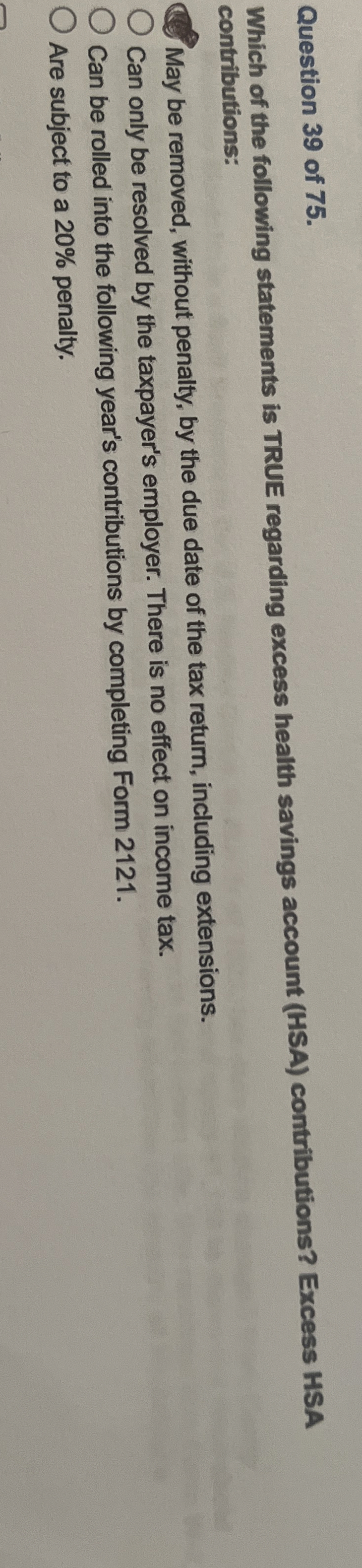 Solved Question 39 ﻿of 75.Which of the following statements | Chegg.com