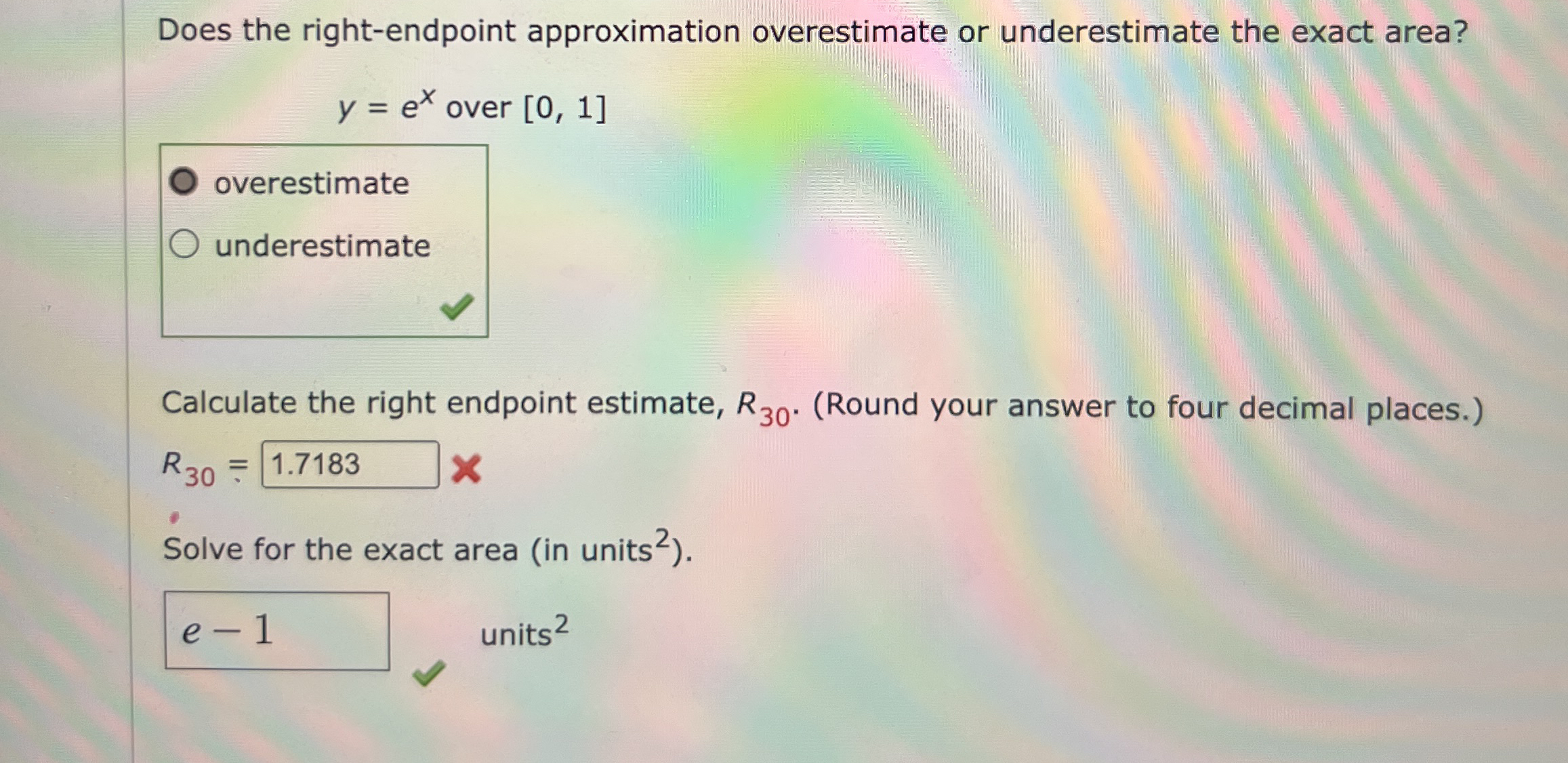 Solved Does the right-endpoint approximation overestimate or | Chegg.com
