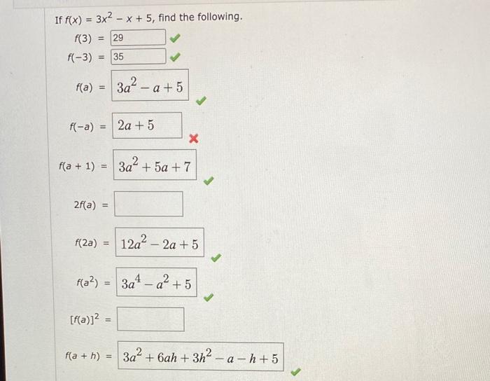 f x )= 5x 2 20x 3