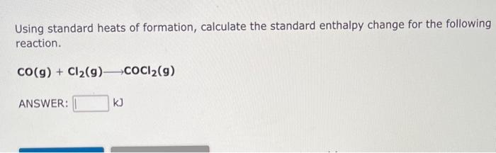 Solved Using Standard Heats Of Formation, Calculate The | Chegg.com