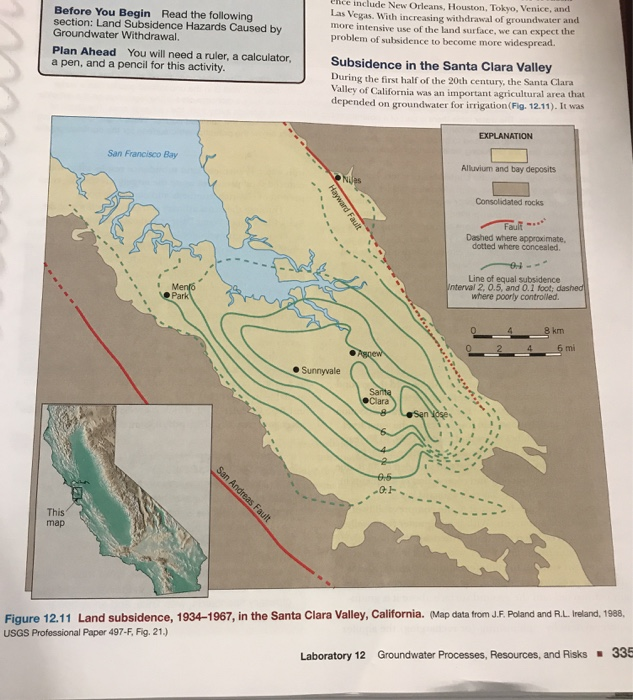 Map of subsidence in the Santa Clara Valley, California, 1934-1967